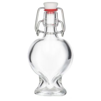 40 ml glazen fles in de vorm van een hart, inclusief dop