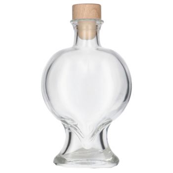 200 ml glazen fles in de vorm van een hart, inclusief dop